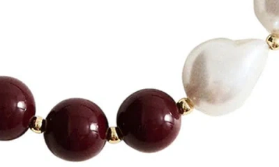 Mango Collier Boules Combinées Grenat - Femme - Taille Unique -  In Black