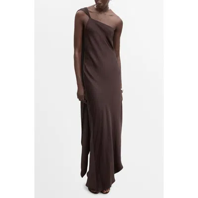 Mango Asymmetric A-line Dress In Brown