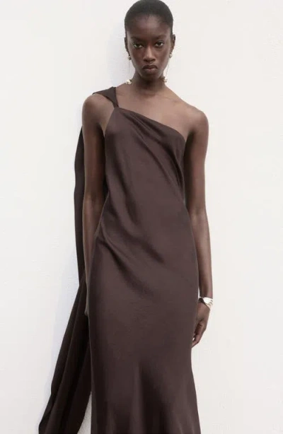 Mango Asymmetric A-line Dress In Brown