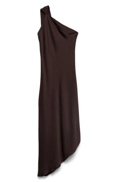 Mango Asymmetric A-line Dress In Brown