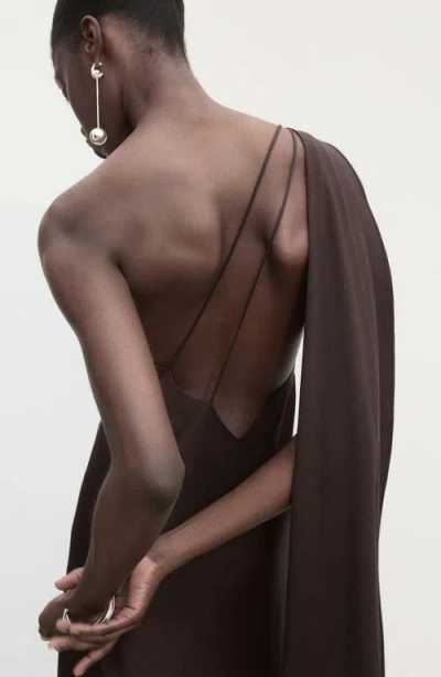 Mango Asymmetric A-line Dress In Brown