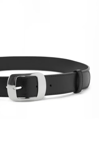 Mango Square Buckle Belt In Black