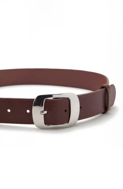 Mango Square Buckle Belt In Brown