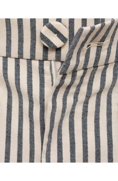 Mango Stripe Pants With Pockets In Gray