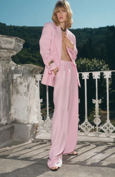 Mango Women's Wide Leg Suit Pants In Pink