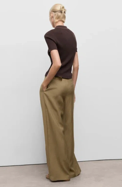 Mango Women's Belted Paper Bag Pants In Brown