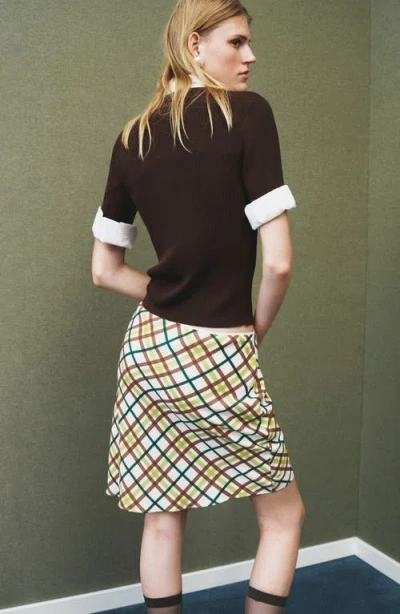 Mango Short Checkered Skirt In Multi