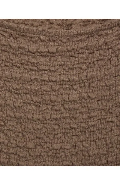 Mango Texture Sleeveless Maxi Dress In Brown