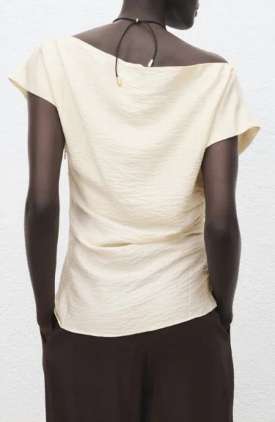 Mango Asymmetric One-shoulder Top In White