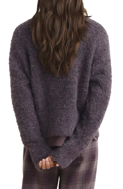 Mango Bouclé Sweater In Brown