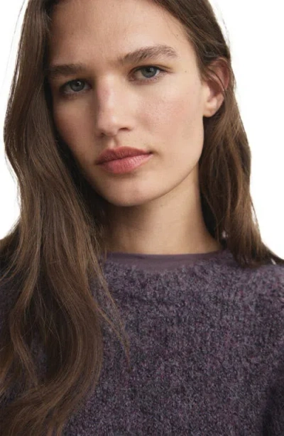 Mango Bouclé Sweater In Brown