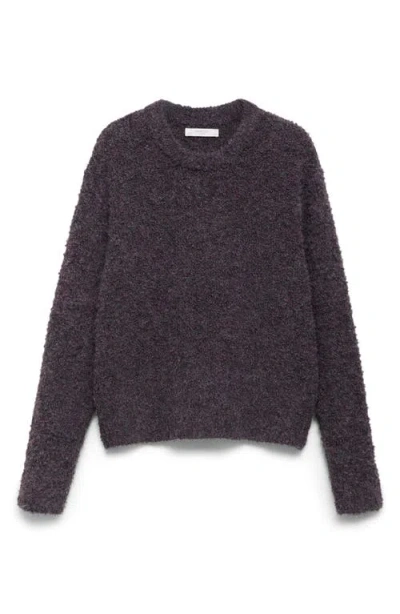 Mango Bouclé Sweater In Brown