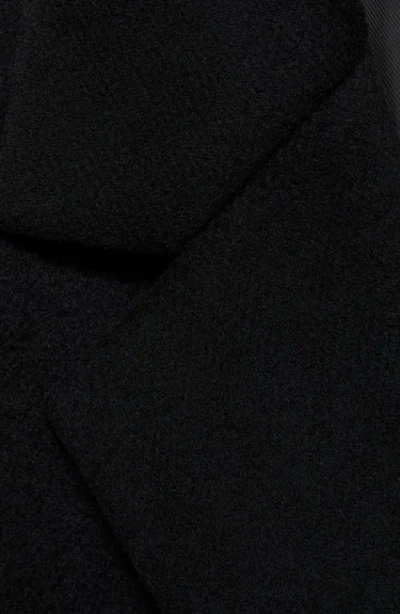 Mango Double Breasted Coat In Black