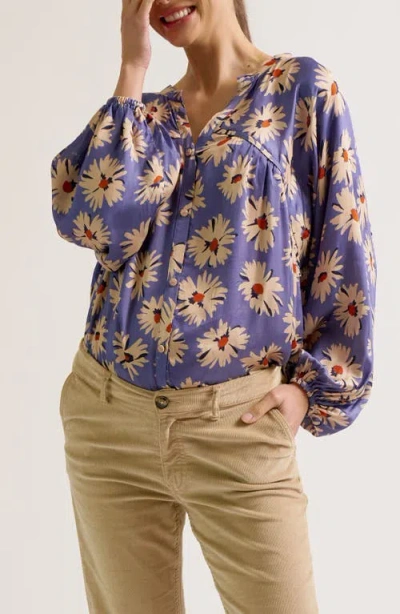 Cache Couer Madeleine Maternity & Nursing Blouse In Blue