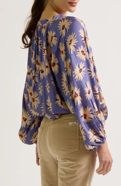 Cache Couer Madeleine Maternity & Nursing Blouse In Blue