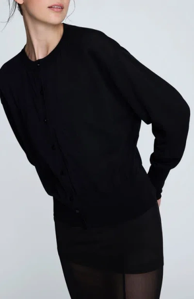 Kenneth Cole Women's Long Sleeve Button-front Cardigan Sweater In Black