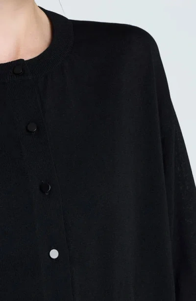 Kenneth Cole Women's Long Sleeve Button-front Cardigan Sweater In Black