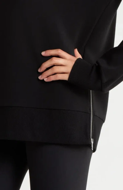 Varley Charter Side-zip Crewneck Sweatshirt In Animal Print