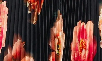 City Chic Ariana Print Pleat Dress In Multi