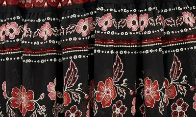 City Chic Ophelia Floral Print Long Sleeve Dress In Animal Print