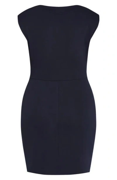 City Chic Kellie Cap Sleeve Ruched Sheath Dress In Animal Print