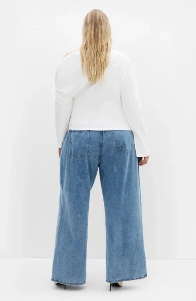 City Chic Imani One-shoulder Long Sleeve Top In White