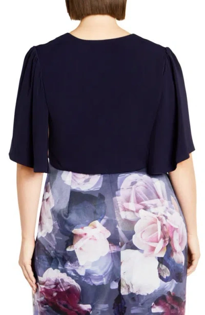 City Chic The Splendor Open Front Bolero In Blue
