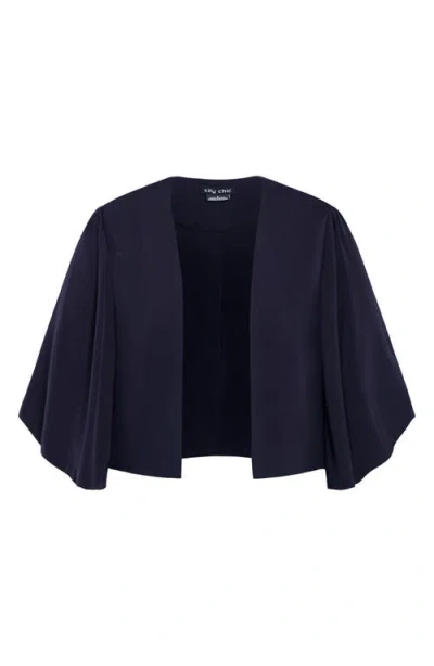 City Chic The Splendor Open Front Bolero In Blue