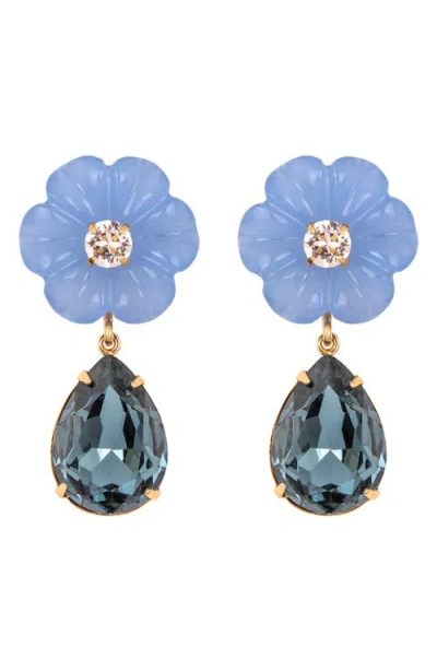 Jennifer Behr Juna Flower-drop Earrings In Brown