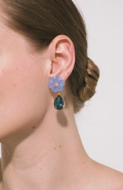 Jennifer Behr Juna Flower-drop Earrings In Brown