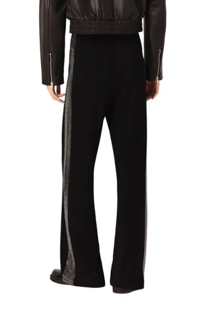 Maje Trousers With Rhinestone Band In Black