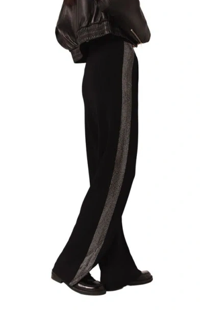 Maje Trousers With Rhinestone Band In Black