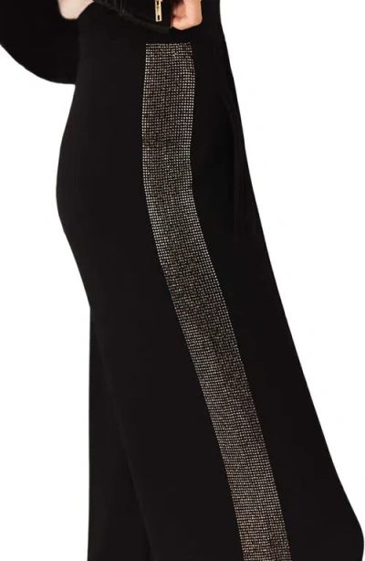 Maje Trousers With Rhinestone Band In Black