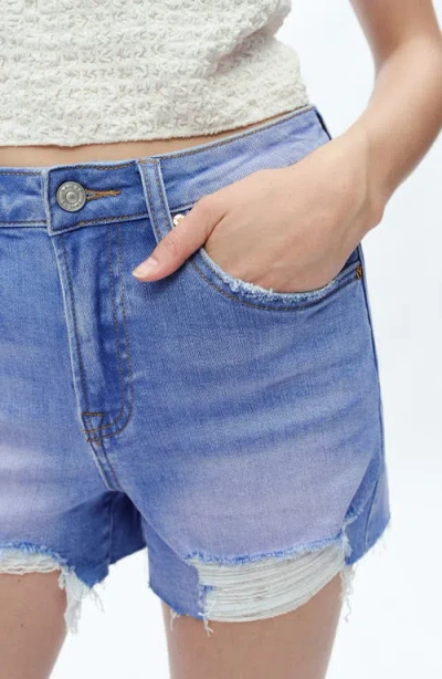 Bayeas Lily High Rise Denim Distressed Shorts In Sky Blue In Blue