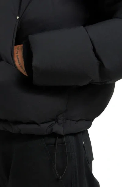 Moose Knuckles Everest Fleece Collar Down Puffer Jacket In Black