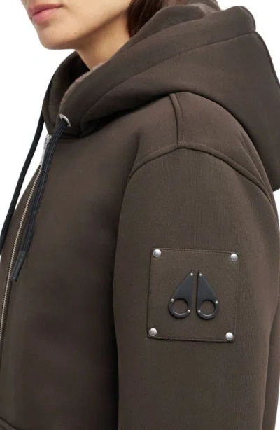 Moose Knuckles Classic Bunny Fleece Jacket With Removable Faux Fur Lining In Brown