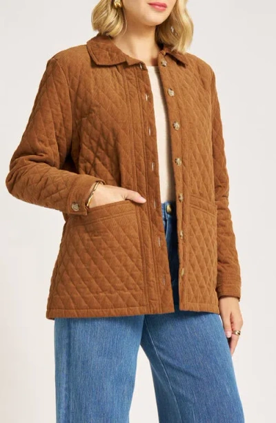 Matty M . Canyon Quilted Corduroy Barn Jacket In Brown