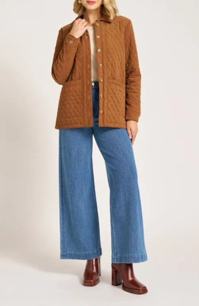 Matty M . Canyon Quilted Corduroy Barn Jacket In Brown