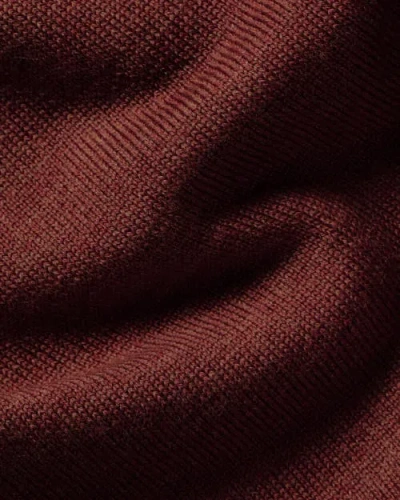 Charles Tyrwhitt Merino Zip Neck Long Sleeve Sweater In Burgundy