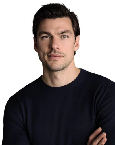 Charles Tyrwhitt Pure Merino Crew Neck Sweater In Blue