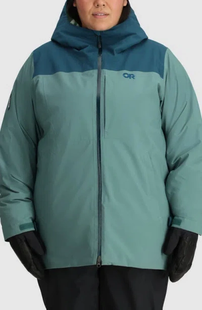 Outdoor Research Snowcrew Hooded Waterproof Jacket In Green