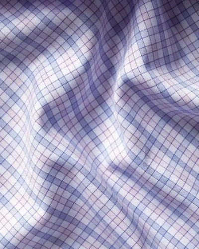 Charles Tyrwhitt Check Non-iron Button-down Oxford Slim Fit Shirt Single Cuff In Purple