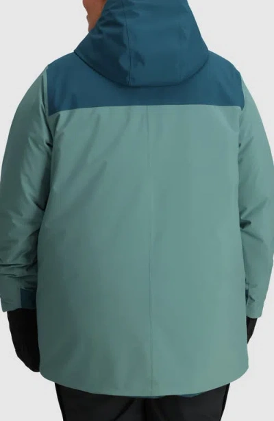 Outdoor Research Snowcrew Hooded Waterproof Jacket In Green