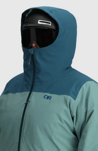 Outdoor Research Snowcrew Hooded Waterproof Jacket In Green