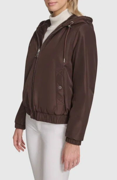 Andrew Marc Dalby Reversible Hooded Jacket In Brown
