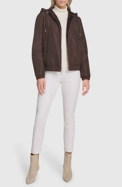Andrew Marc Dalby Reversible Hooded Jacket In Brown