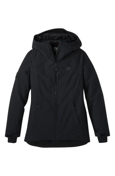 Outdoor Research Snowcrew Hooded Waterproof Jacket In Black