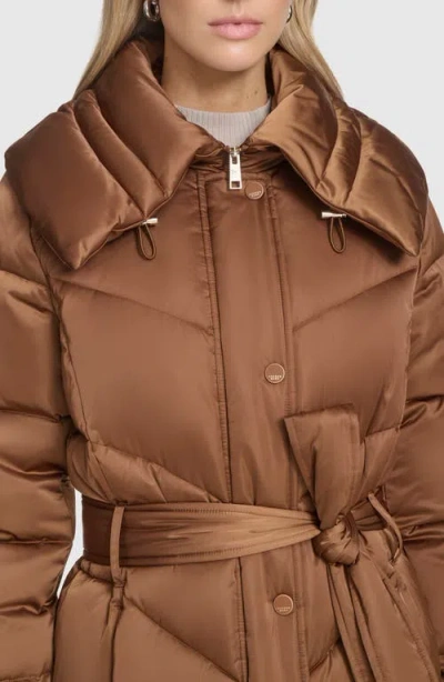 Andrew Marc Palmer Belter Puffer Coat In Brown