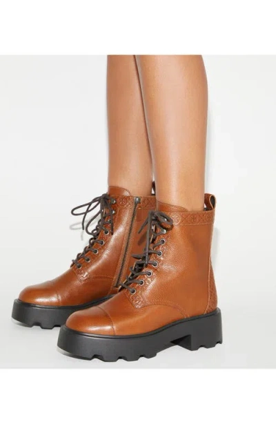 Tory Burch T Monogram Lug Sole Bootie In Brown