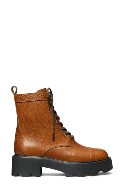 Tory Burch T Monogram Lug Sole Bootie In Brown